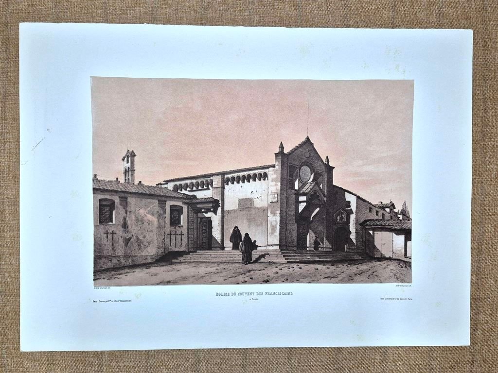 Fiesole Chiesa del Convento dei Francescani Durand incisione XIX secolo …