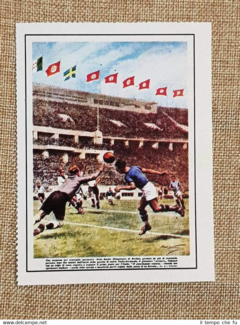 Figurina originale La Domenica del Corriere 1936 Berlino Italia Germania …