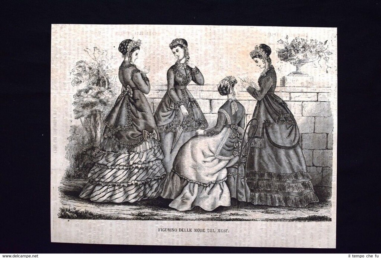 Figurino delle mode del mese #3 Incisione del 1869