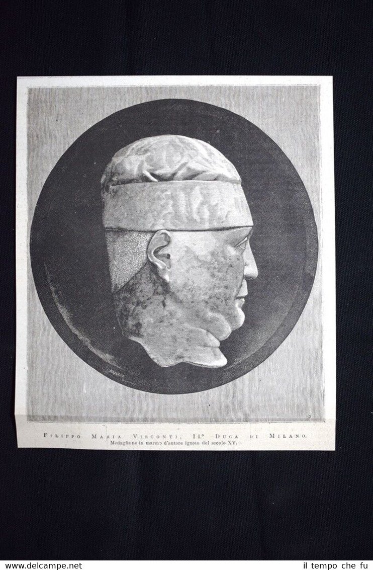 Filippo Maria Visconti, Duca di Milano Incisione del 1876