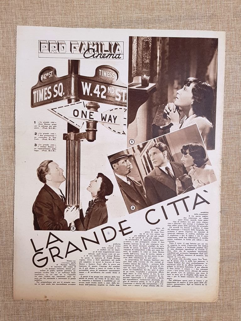 Film La grande città Illustrazione di Cinema Anno 1938