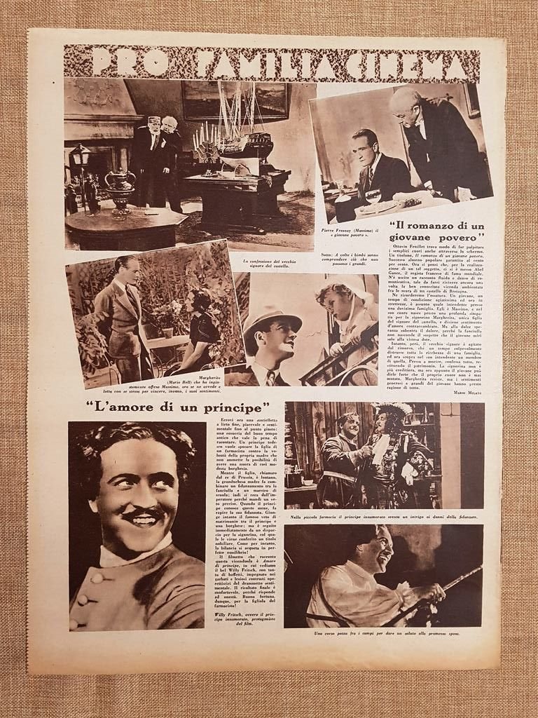 Film Romanzo di giovane povero e Amore di Principe Illustrazione …