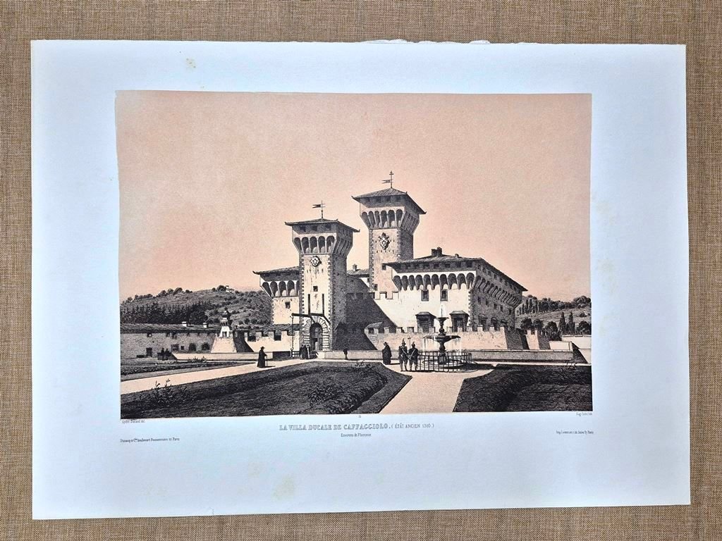 Firenze Villa Ducale di Cafaggiolo stato 1510 Durand Ciceri XIX …