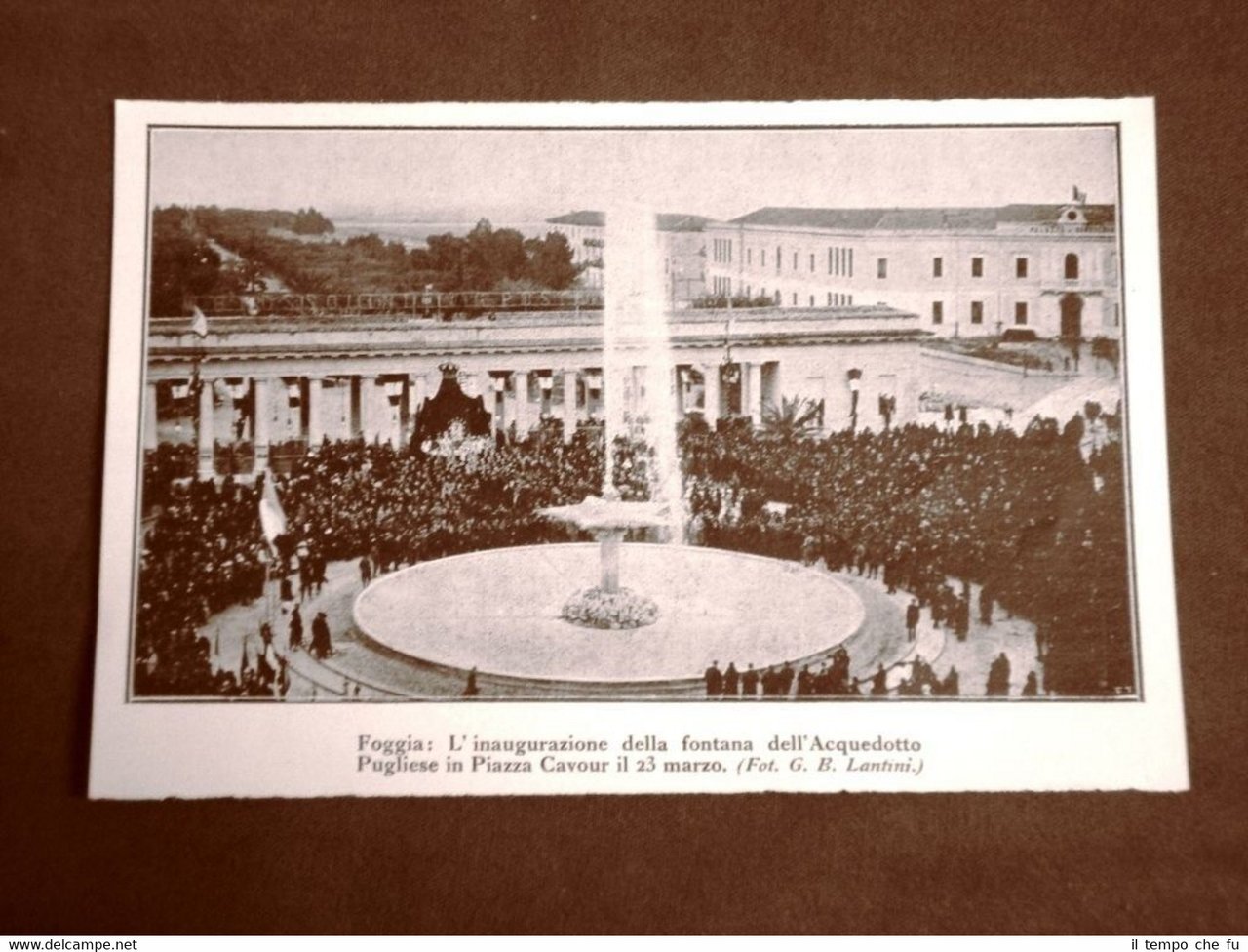 Foggia 23 marzo 1924 Inaugurazione fontana Acquedotto Pugliese Piazza Cavour