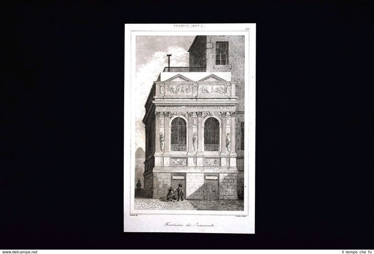 Fontaine des Innocents, France Incisione del 1850 L'Univers pittoresque
