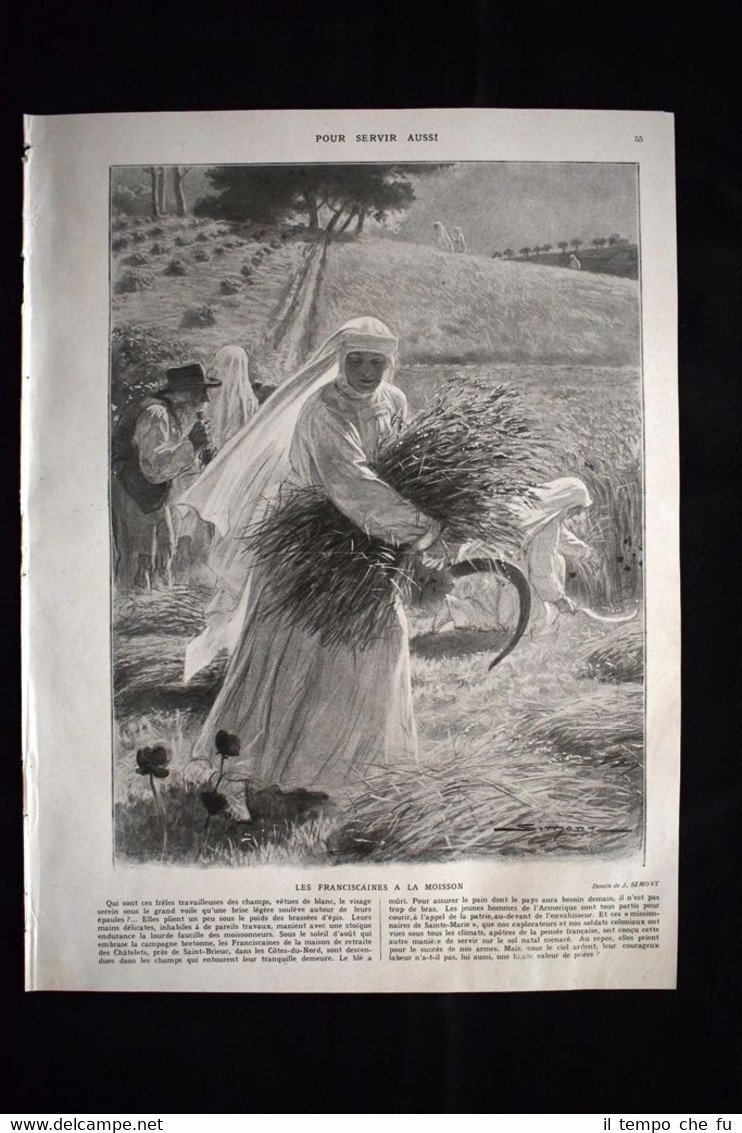 Franciscaines à la Moisson Artillerie de Campagne WW1 Guerra 1914 …