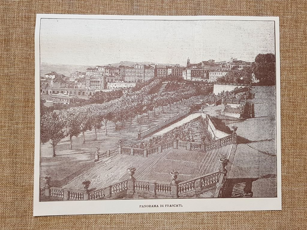 Frascati nell'800 Il panorama della città Roma Lazio | Immagine principale