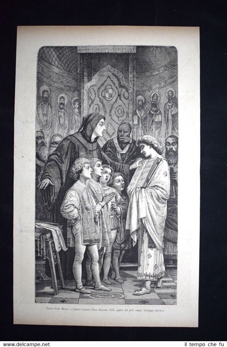 Frate Guido Monaco d'Arezzo davanti Papa Giovanni XIX Incisione del …