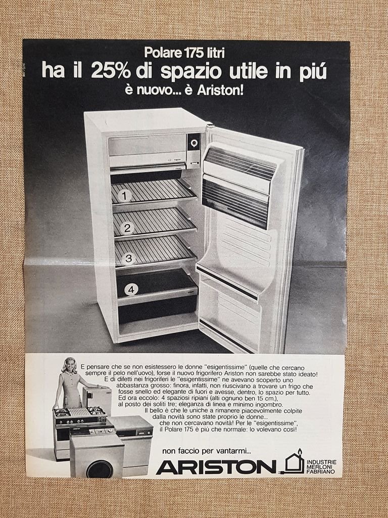 Frigorifero Ariston 175 Con il 25% di spazio in più …