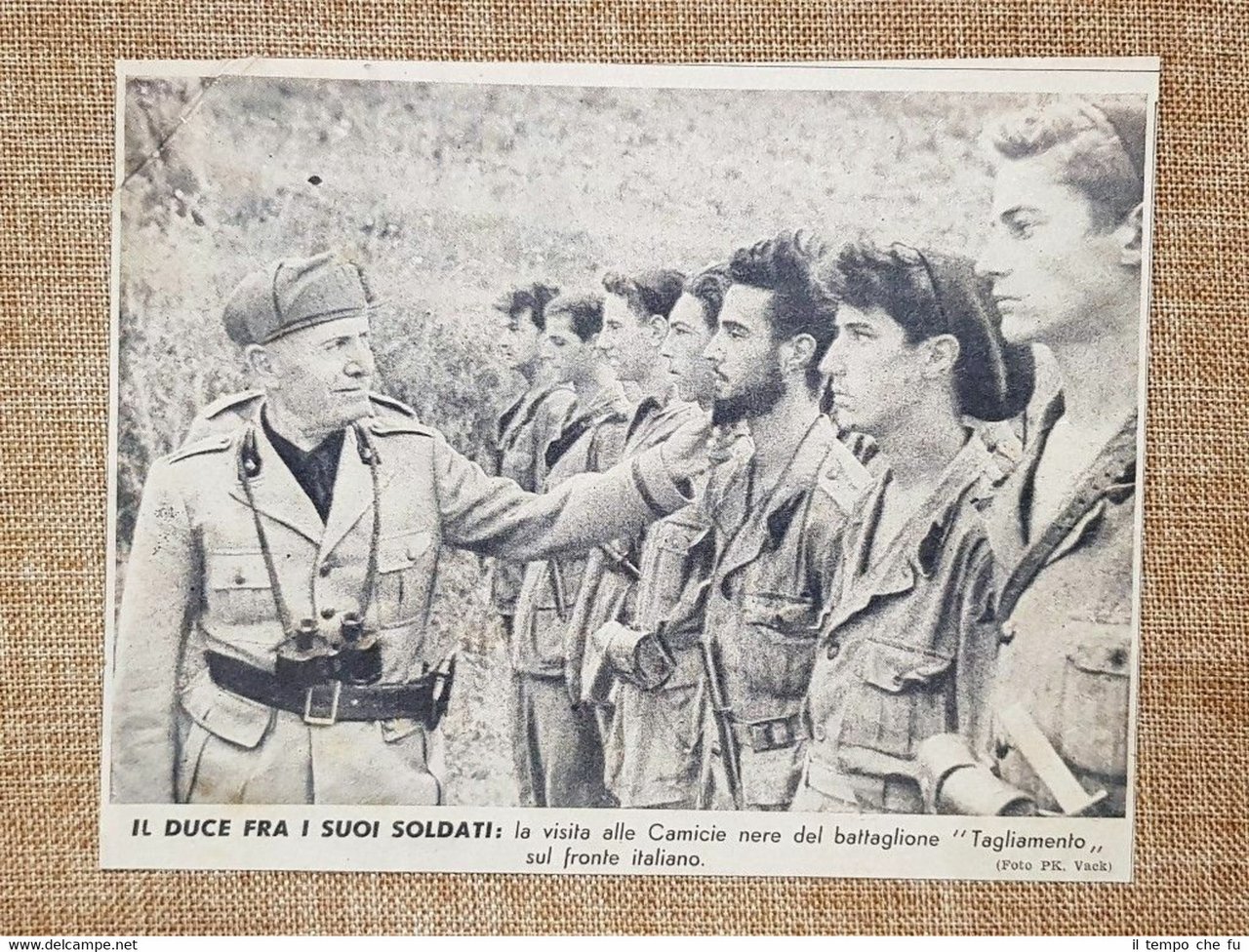 Fronte Italiano 1944 Duce Benito Mussolini visita Camicie nere Tagliamento …