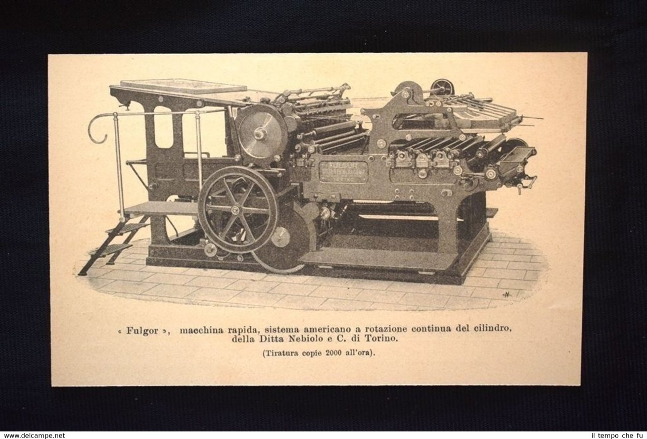 "Fulgor", macchina rapida, sistema americano a rotazione continua del cilindro