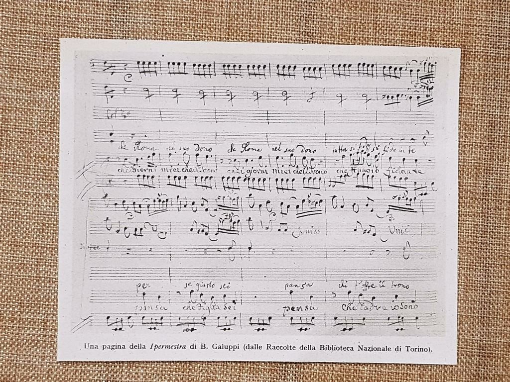 Galuppi Pagina Ipermestra Milano 1758 Biblioteca Torino Opera Musica Stampa …
