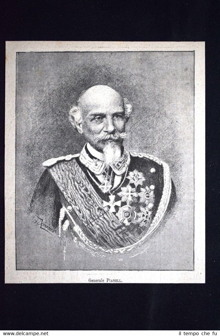 Generale Giuseppe Salvatore Pianell nel 1882 Incisione del 1882