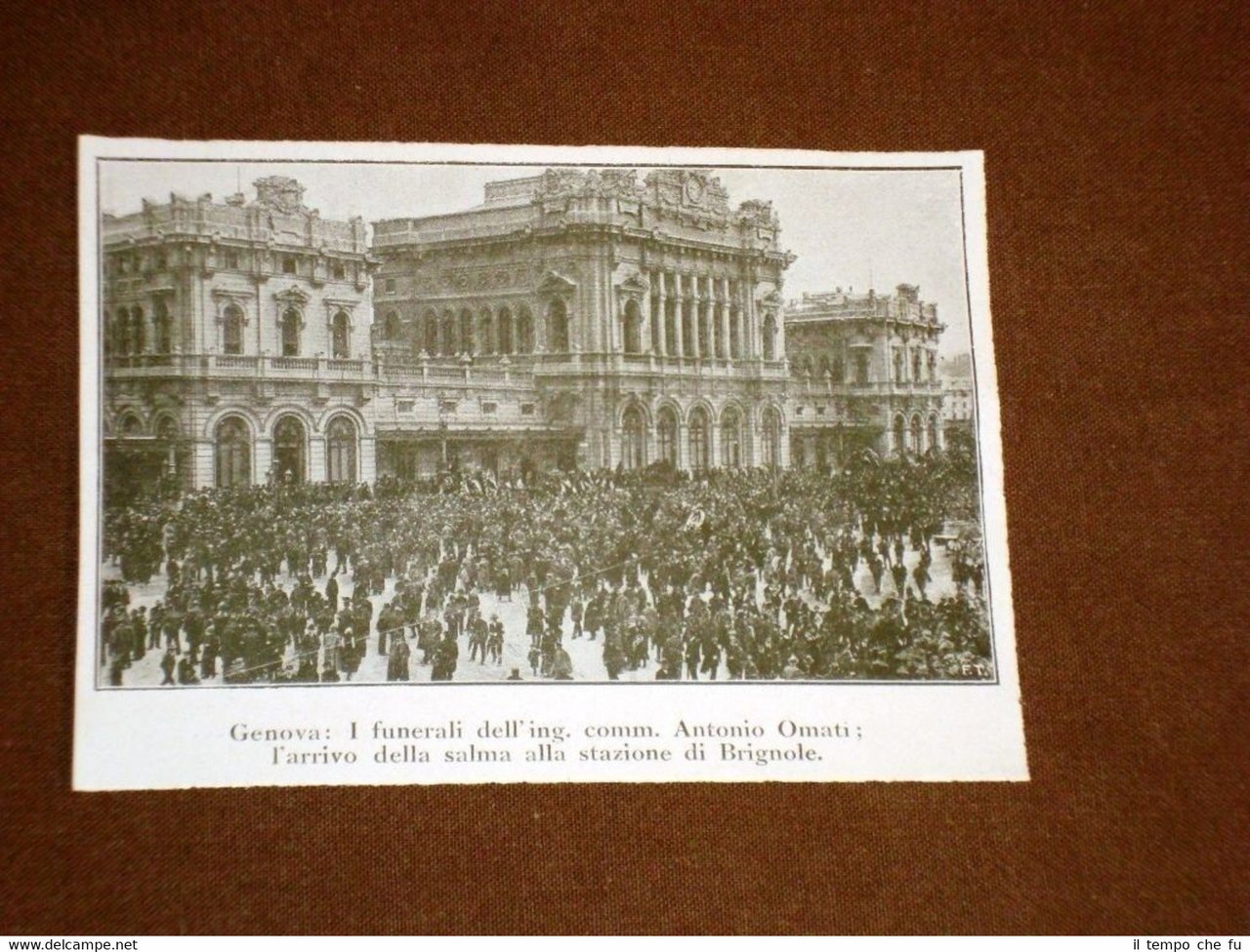 Genova nel 1918 Funerale dell'Ingegnere Antonio Omati Salma Stazione di …