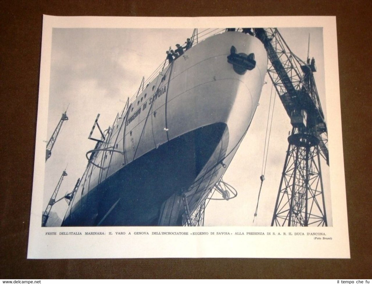 Genova nel 1936 Varo dell'Incrociatore Eugenio di SAvoia Presente Duca …