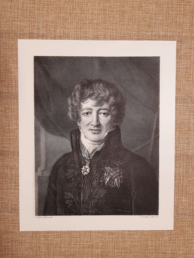 Georges Cuvier 1769-1832 Paleontologia Catastrofismo Anatomia Incisione del 1888