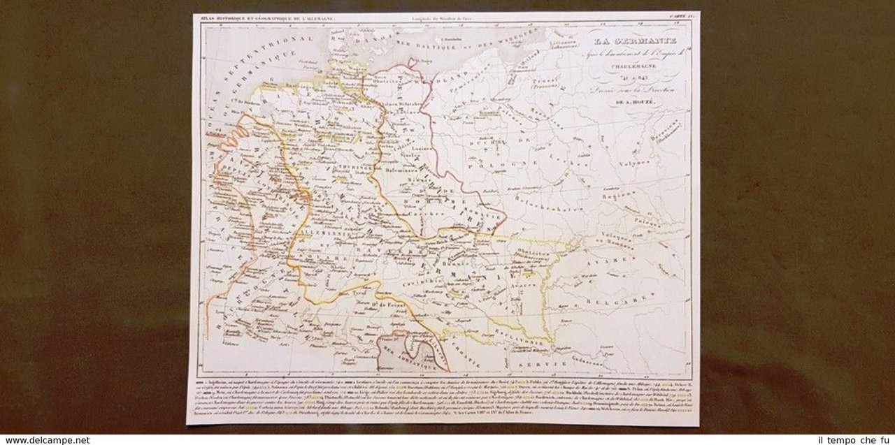 Germania smembramento Impero Carlo Magno 741 - 843 Carta geografica …