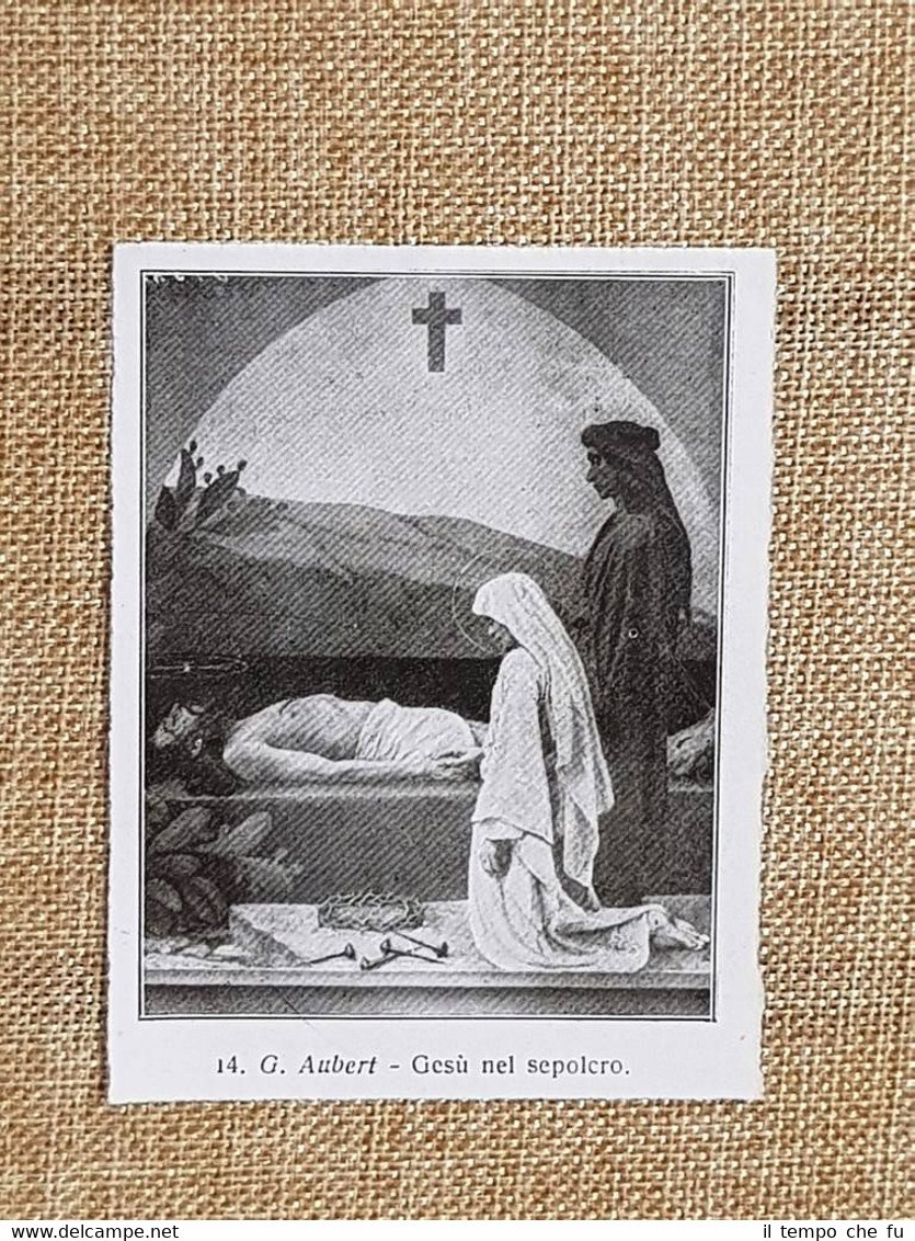 Gesù nel sepolcro Quadro di G. Aubert Via Crucis Stampa … | Immagine principale