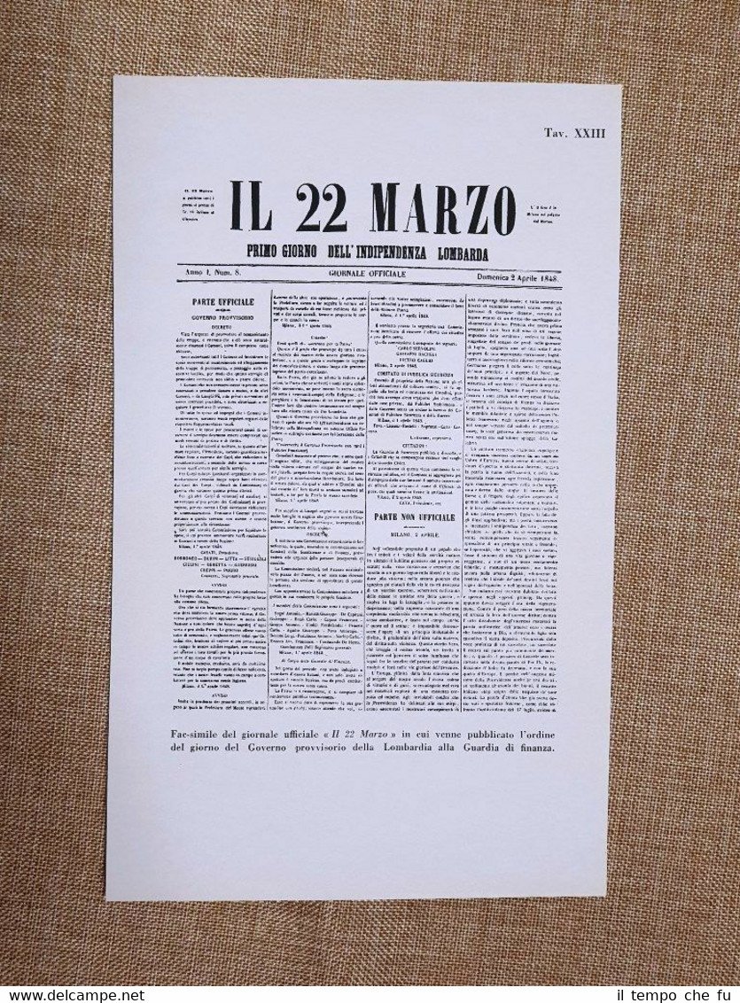 Giornale ufficiale Il 22 Marzo del 2 aprile 1848 Governo … | Immagine principale