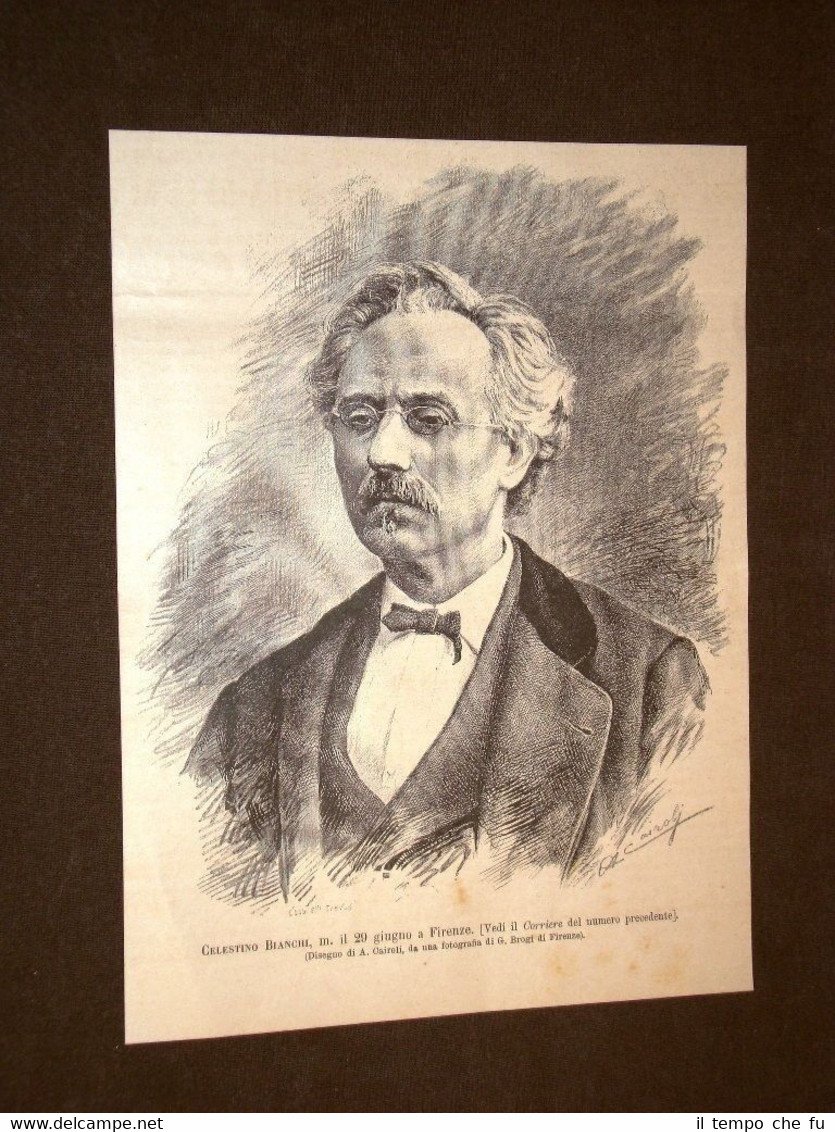 Giornalista Celestino Bianchi di Marradi Morto a Firenze nel 1885