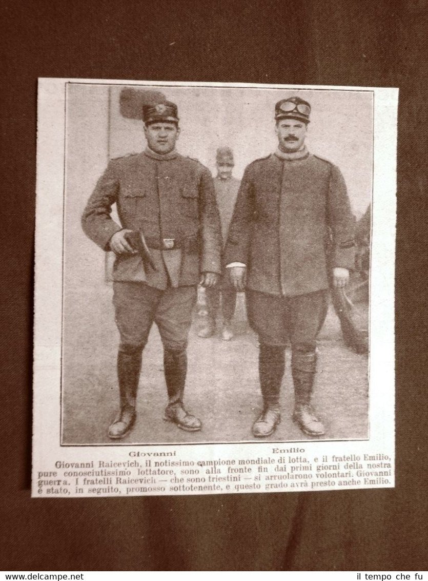 Giovanni ed Emilio Raicevich di Trieste nel 1916 WW1 Prima …