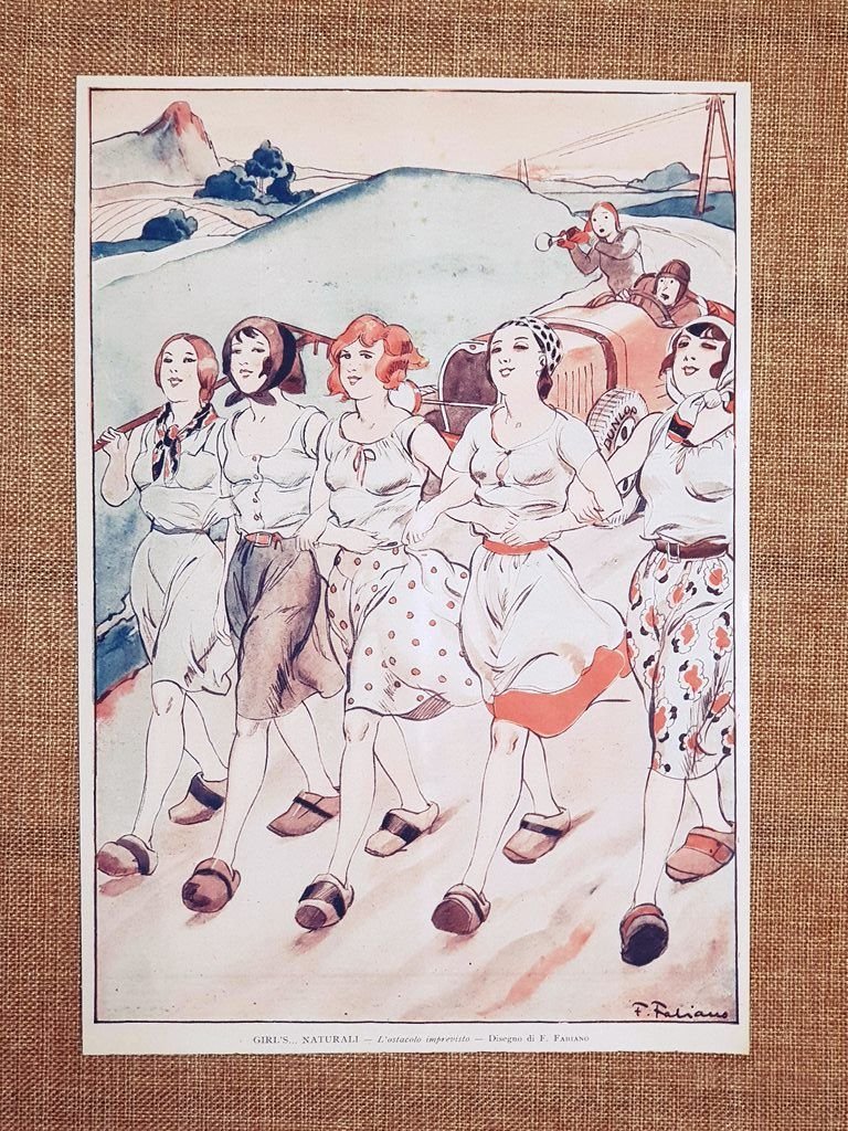 Girl's. naturali L'ostacolo imprevisto Disegno di F. Fabiano Stampa del …