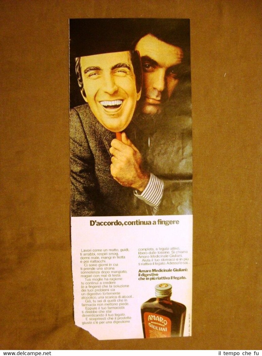 Giuliani Amaro medicinale Pubblicità vintage anni '70