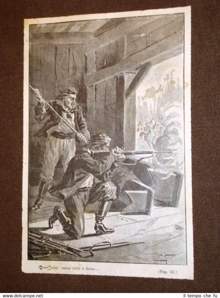 Giuseppe Garibaldi che spara col fucile durante la rivoluzione in …