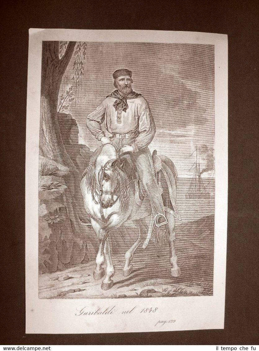 Giuseppe Garibaldi nel 1848 Incisione del 1881 Dinastia di Savoia … | Immagine principale