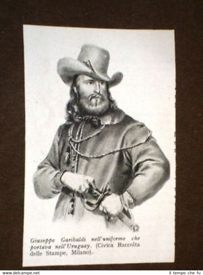 Giuseppe Garibaldi nell'uniforme che portava in Uruguay
