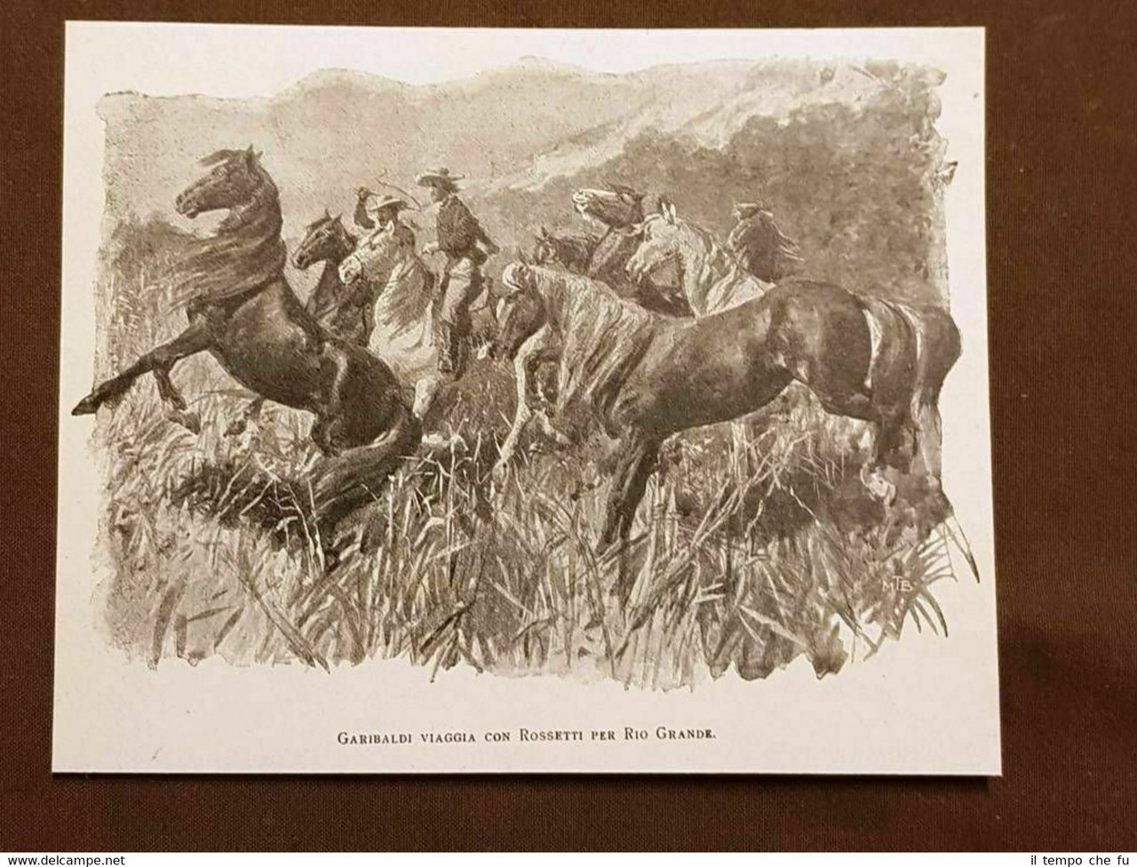 Giuseppe Garibaldi viaggia con Rossetti per Rio Grande Messico Stampa …