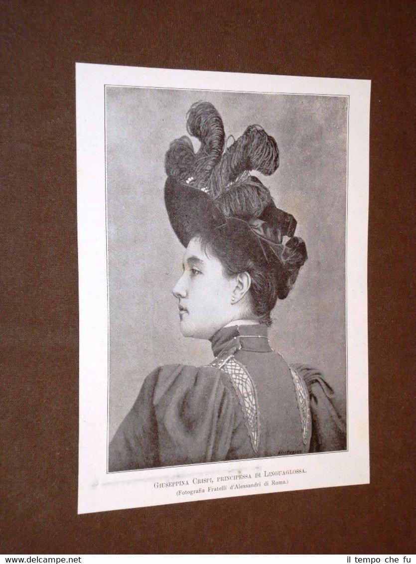 Giuseppina Crispi nel 1895 Principessa di Linguaglossa