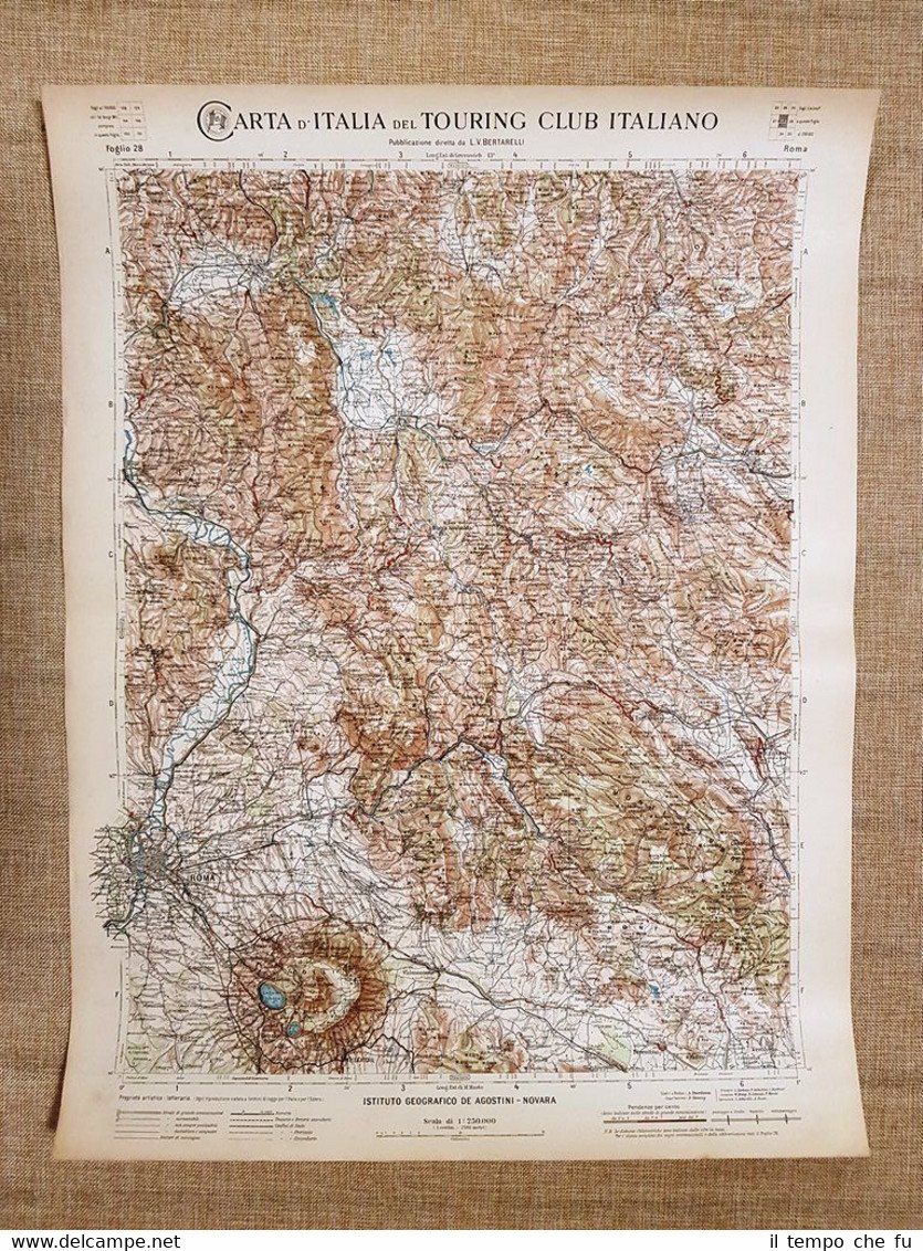 Grande carta geografica del 1909 Roma Lago Albano Lazio Touring … | Immagine principale