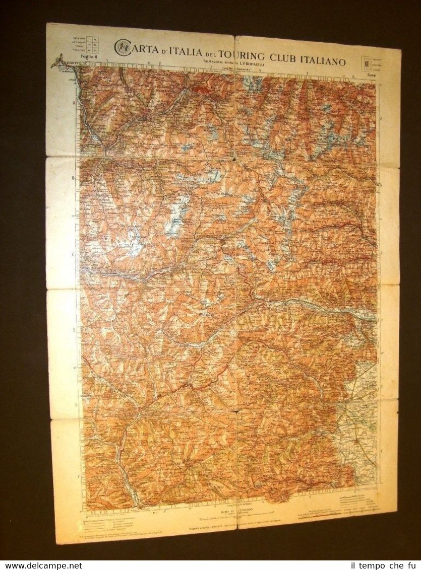 Grande carta geografica del 1909 Susa, Briancon, Cavour Moutiers Piemonte … | Immagine principale