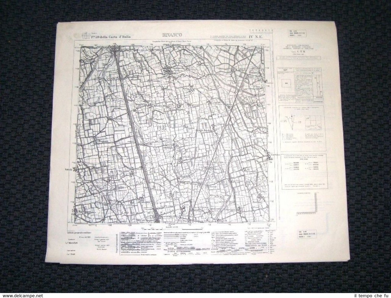 Grande carta topografica Binasco e dintorni Dettagliatissima I.G.M. | Immagine principale