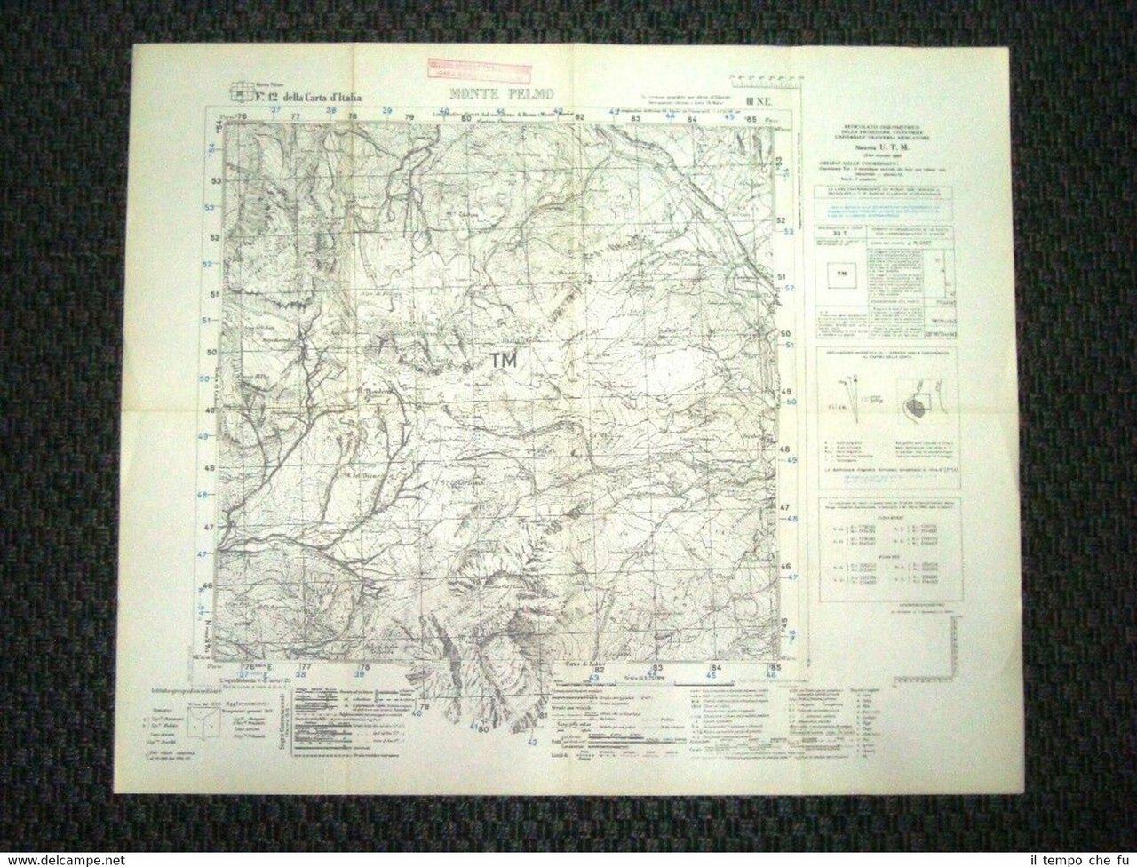 Grande carta topografica Il Monte Pelmo Belluno Veneto Dettagliatissima IGM