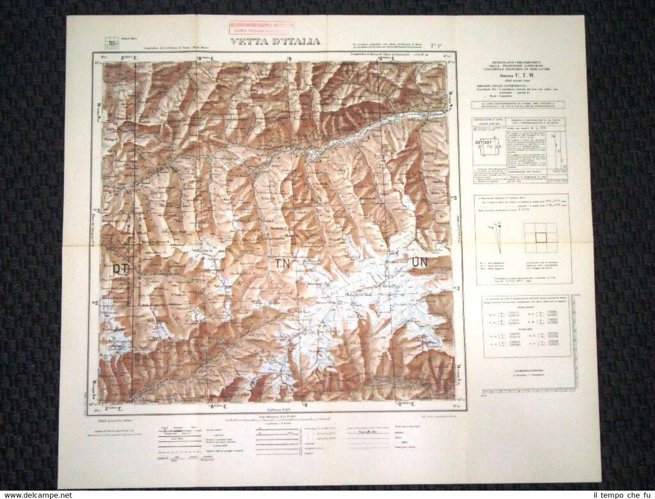 Grande carta topografica Vetta d'Italia o Glockenkarkopf Dettagliatissima IGM | Immagine principale