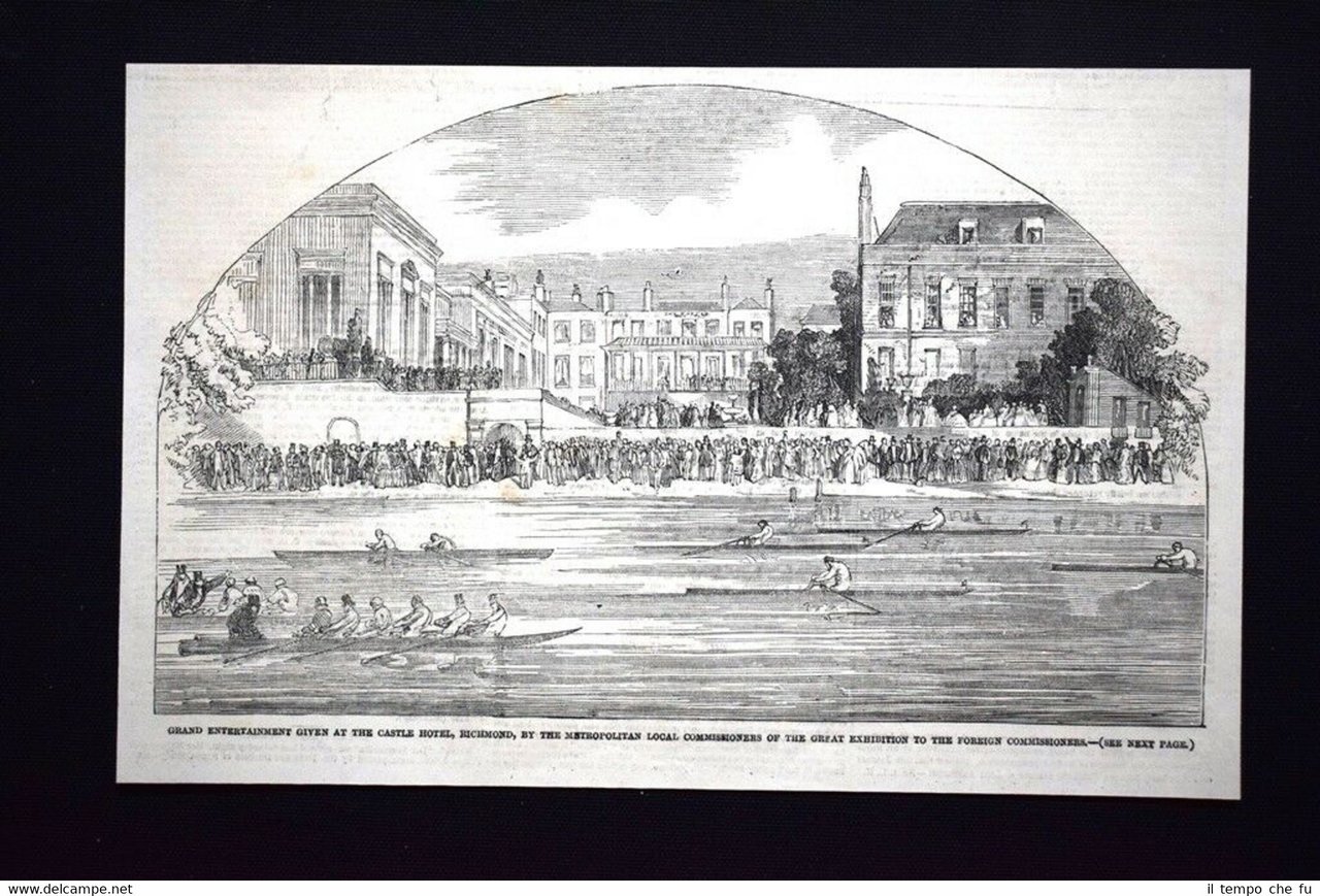 Grande intrattenimento offerto al Castle Hotel, Richmond Incisione del 1851