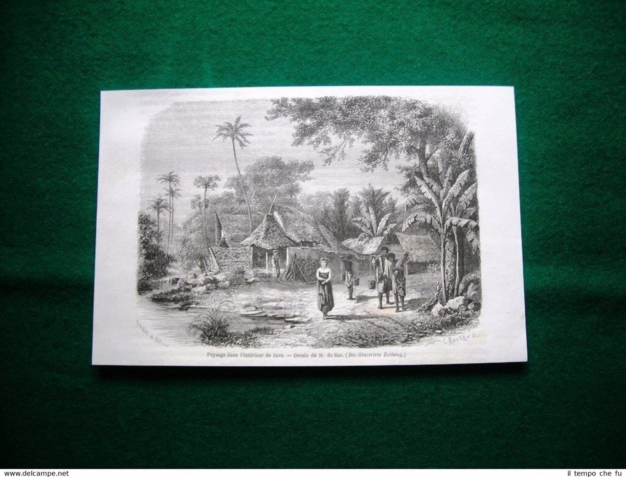 Gravure année 1860 Paysage dans l'intèrieur de Java | Immagine principale