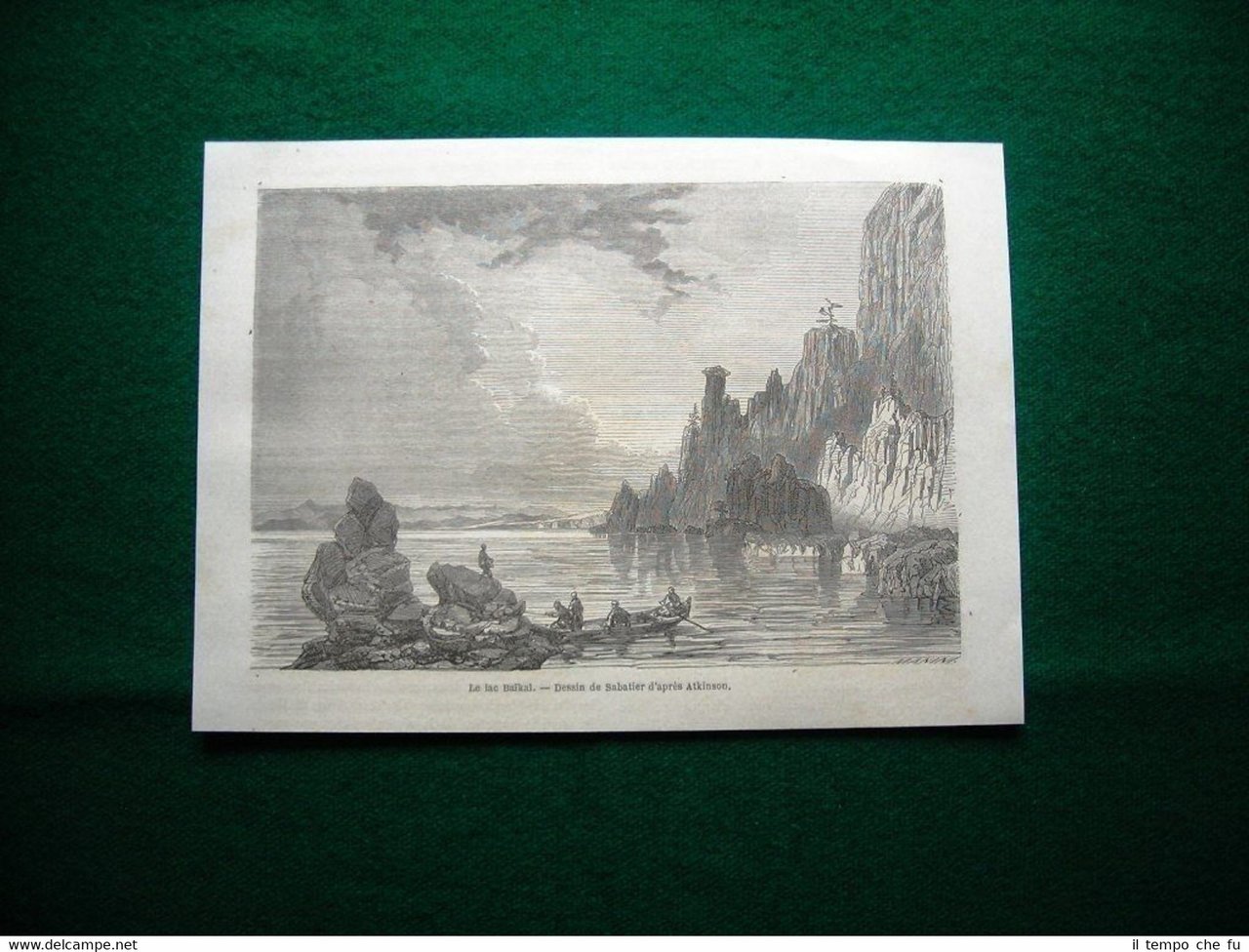 Gravure année 1860 Sibérie méridionale, le lac Baikal
