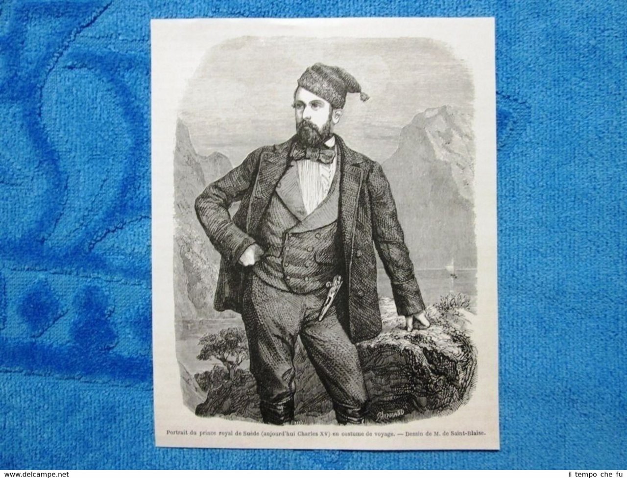 Gravure Année 1861 - Charles XV,prince de Suède - Carlo …