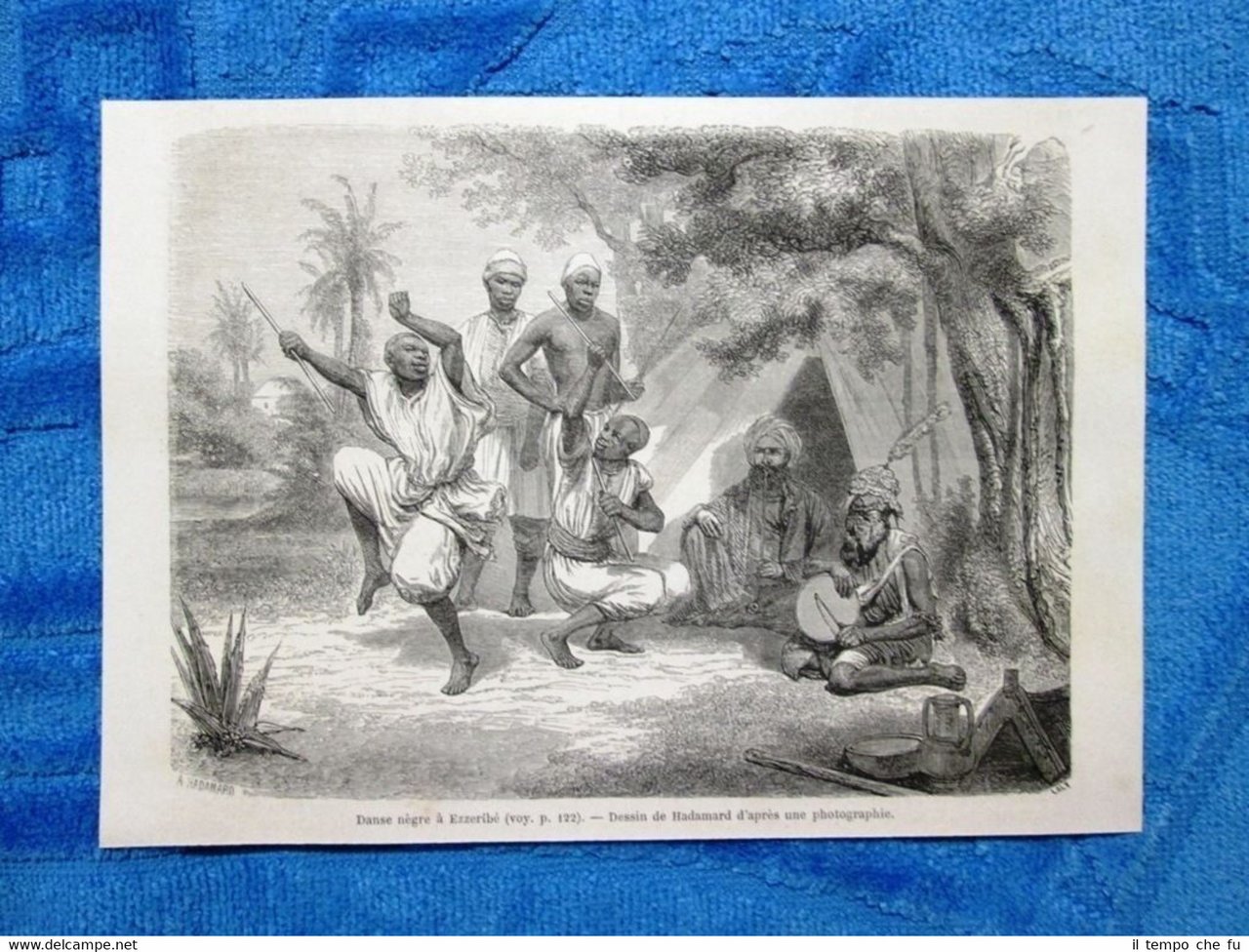 Gravure Année 1861 - Danse nègre à Ezzeribe - Danza …