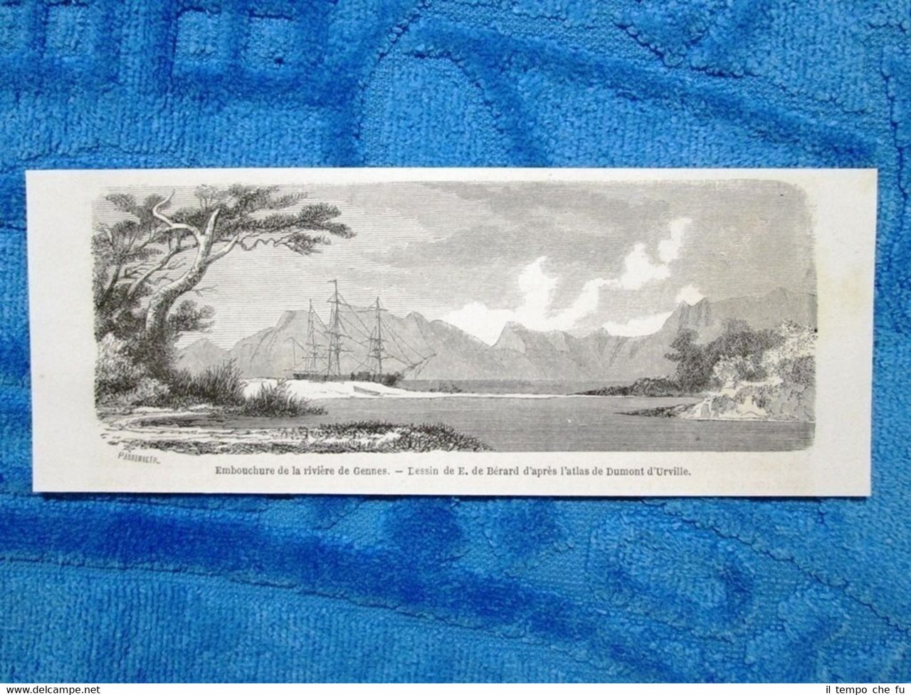 Gravure Année 1861 - Embouchure de la riviere de Gennes …