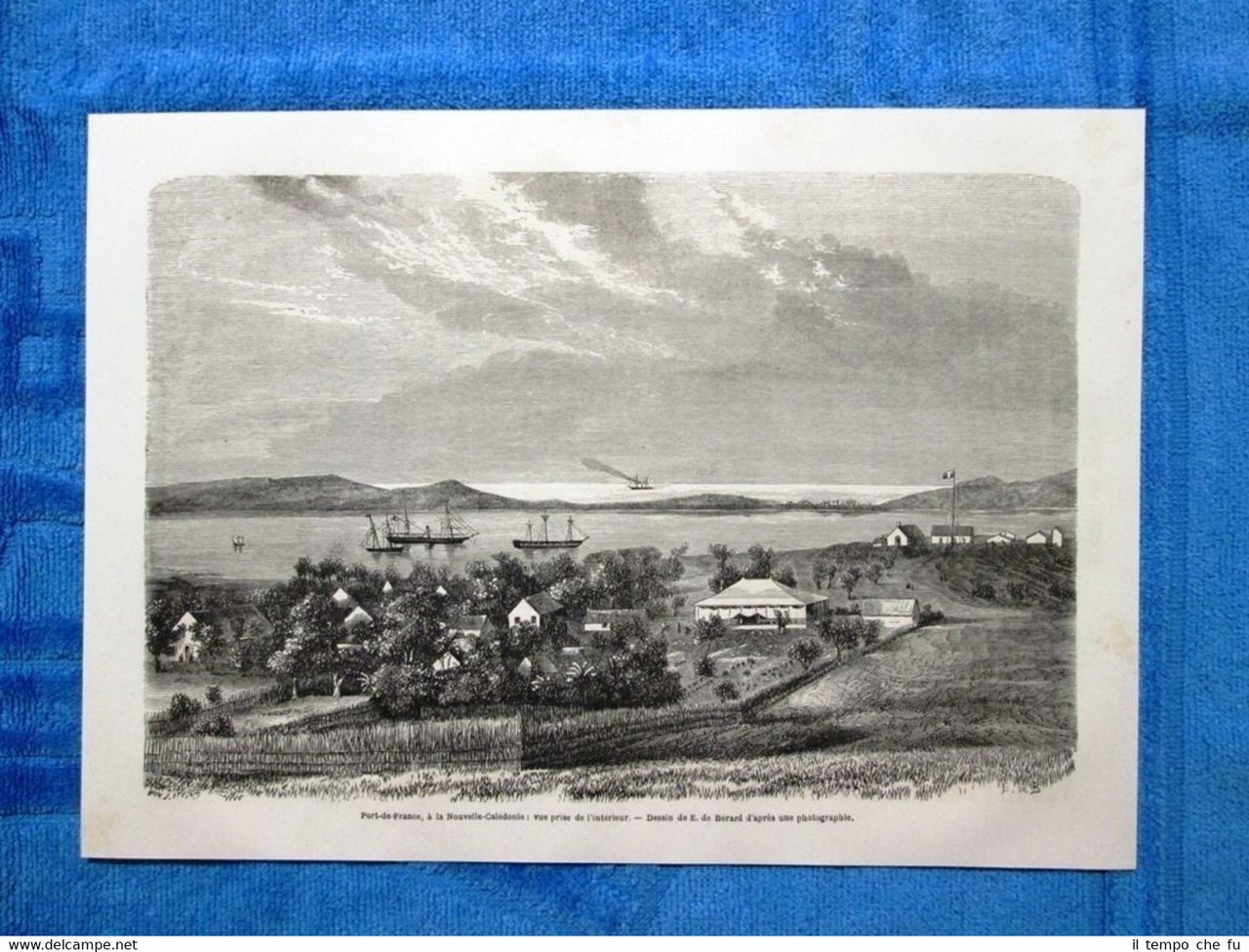 Gravure Année 1861 - Port-de-France, Nouvelle-Caledonie - Nuova Caledonia | Immagine principale