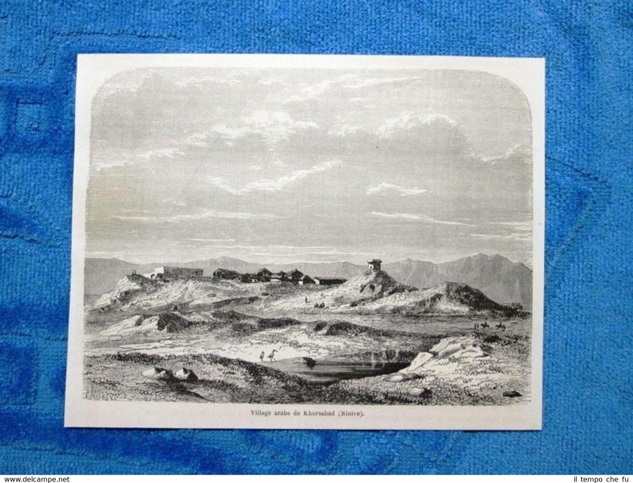 Gravure Année 1861 - Village arabe de Khorsabad - Villaggio …