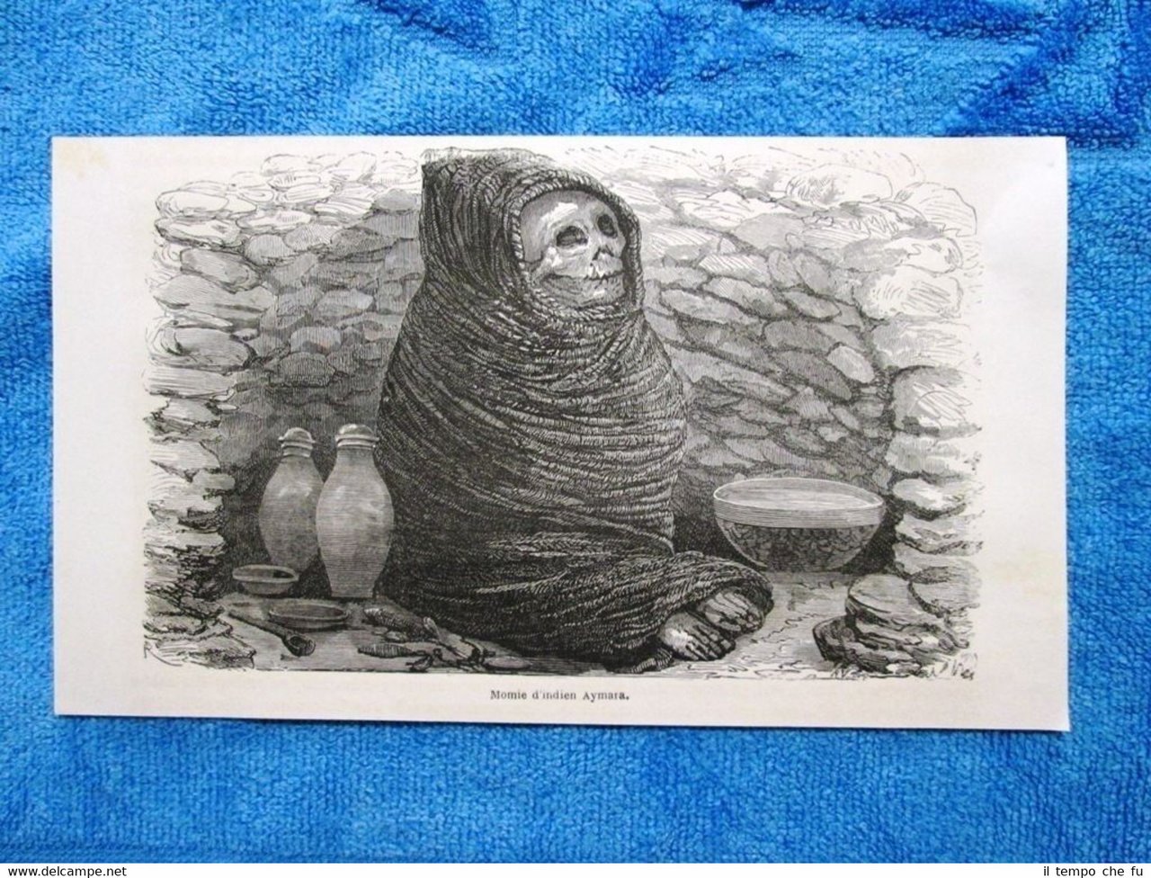 Gravure Année 1862 - Momie d'indien Aymara (Pérou) - Mummia …