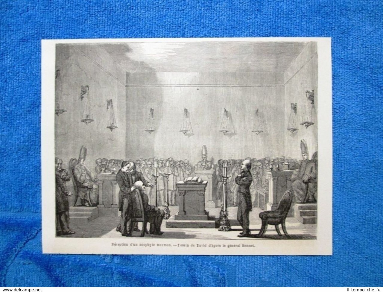 Gravure Année 1862 - Reception d'un neophyte mormon-Ricevimento neofita mormone | Immagine principale