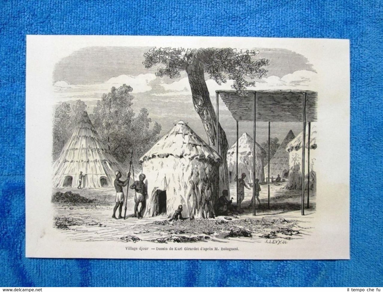 Gravure Année 1862 - Village djour