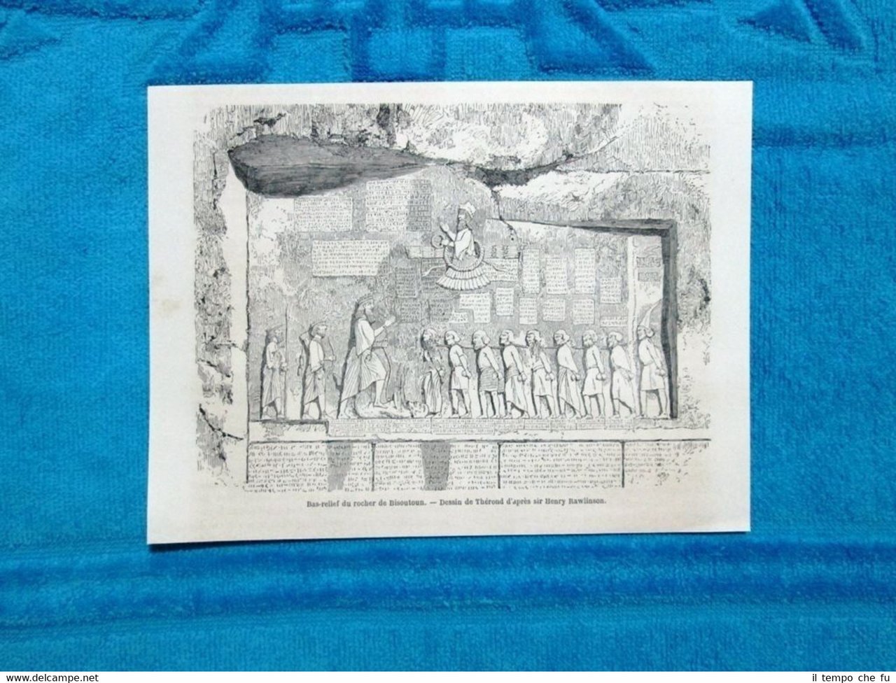 Gravure Année 1863 - Bas-relief du rocher de Bisouton - …