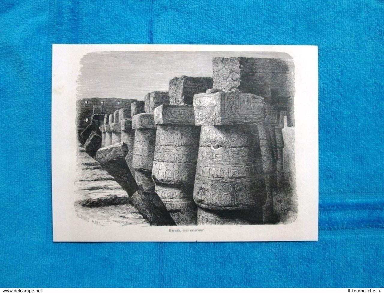 Gravure Année 1863 - Karnak: mur exterieur - Muro esterno … | Immagine principale